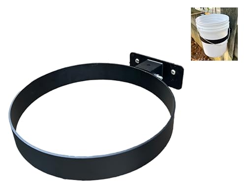 5-Gallon Bucket Holder, Wall-Mounted Istallation,Applicable to Courtyards, Warehouses, and Horse Farms (Excluding Buckets) (Black 1 PCS)