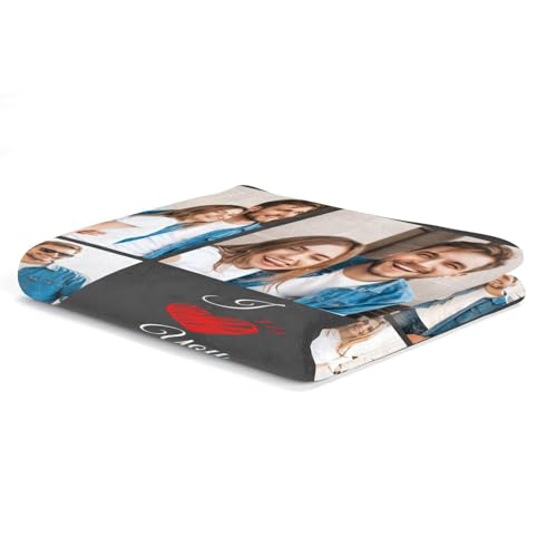 inkArts I Love You Gifts for Couple, Personalized Girlfriend, Custom Blanket with Photos, Blankets Pictures, Photo Using My Own Personalised Christmas - color: 8 Photos