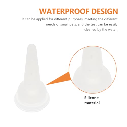 POPETPOP 40 Pack Silicone Pet Nursing Nipples, Cat Pacifiers Replacement | Bottle Nipples for Kitten, Puppy, Bunny and Small Animals Milk Feeding, Pet Feeder Nipples (Pointed)