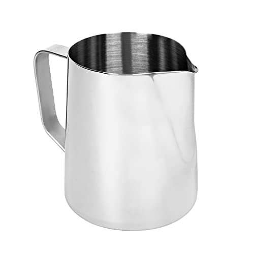 Milk Frothing Pitcher 20oz — Stainless Steel Latte Art Cup | 600ml capacity, internal measurement marks, and narrow pour spout for home espresso, cappuccino, and lattes.