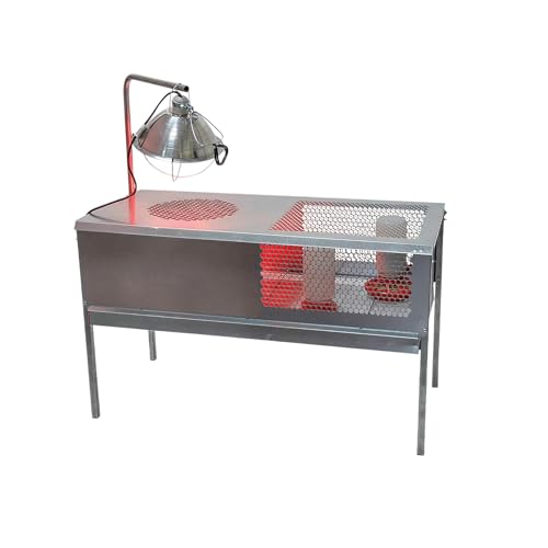 Stromberg's Stand Up Chick Brooder, Elevated Chicken Brooder Pen with Lamp Stand, Removable Tray, Wire Floor, Ventilated Steel Design, Raised Frame for Easy Cleaning and Chick Care | With Lamp Stand, Removable Tray, Wire Floor, Ventilated Steel Design, Ra