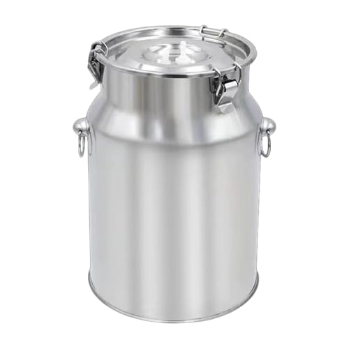 Stainless Steel Milking Machine Bucket with Lid, 10L Milk Can for Cow Sheep Goat Milking Equipment, Farm Milk Storage and Transport - size: 10L