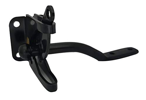 QCAA 304 Stainless Steel Self-Locking Gate Latch, 2-1/8", Black Coated, Made in Taiwan, 1 Pack - color: Black Coated on 304 Stainless Steel (2-1/8"), size: 1 Pack
