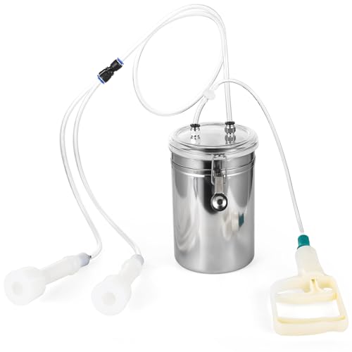 Manual Goat Milking Machine, 2L Effort-Saving Goat Milking Device, Sheep Milker Hand Pump,Milking Machine for Sheep Cows and Goats,Portable Milking Kit for Milk Plant Farm