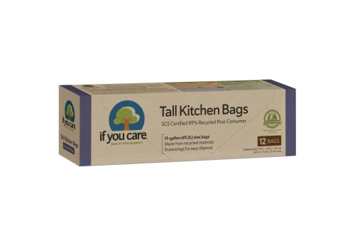 If You Care Bag Trsh 13gal Ktchn Tall Drws - color: Brown, Green, Black, size: 12 Count (Pack of 1)