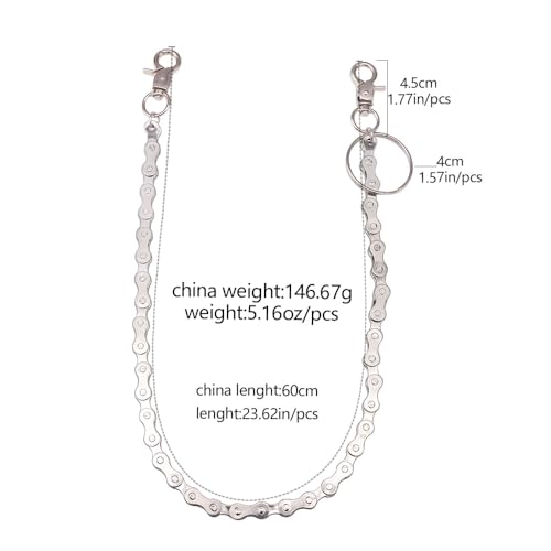 Pants Chains Layer Metal Chain Waist Wallet Keychain Jeans Chains for Men Women Daily Wear - color: Bike Chain