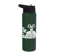 Funny Goat Gift for Men Women Kids Youth Girls Boys Mom Dad Stainless Steel Insulated Water Bottle - color: Dark Green
