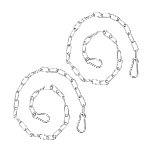 PATIKIL Gate Chain Lock, (31.5Inch, Silver) (2Pcs)304 Stainless Steel Hanging Chain Lock for Stall Barn/Cabinet/Fence/Hammock/Pet Cages - size: 31.5Inch
