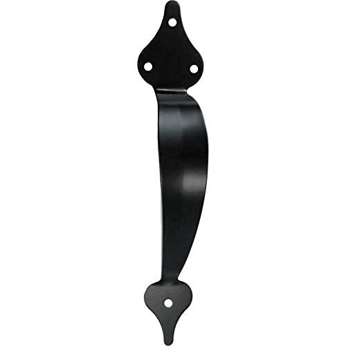 Black 10" Decorative Wood Gate Pull Handle. Sturdy Contemporary Styled Galvanized Marine Powder Coated Steel for Long Product Life
