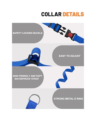 Waterproof Martingale Collar for Dogs,Easy to Clean Dog Collars with Safety Quick Release Buckle,Rubber Collar for Medium Large Dogs Walking Training (Blue, L (19.6-25.9inch)) - color: Blue, size: L (19.6-25.9inch)