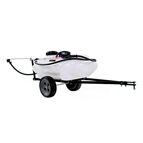 Brinly ST-152BH-A Self-Storing Tow Behind Lawn and Garden Sprayer with Collapsible Boom, 15-Gallon, Flat White - color: Off-White