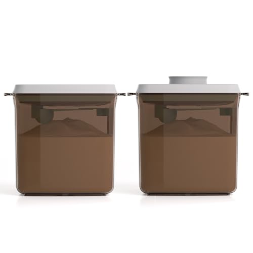 Baby Formula Container, 21oz Airtight Milk Powder Dispenser, Brown | BPA-Free Home Storage with Scoop Holder, Built-In Leveler and One-Touch Lid, Multiple Sizes and Colors for Daily Feeding - color: 2*21 oz - Brown