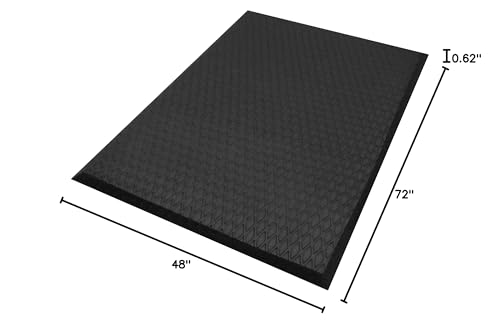 Hudson Exchange (4'x6') MaxCush Anti-Fatigue Comfort Industrial Ergonomic Mat Black - size: 4'x6'