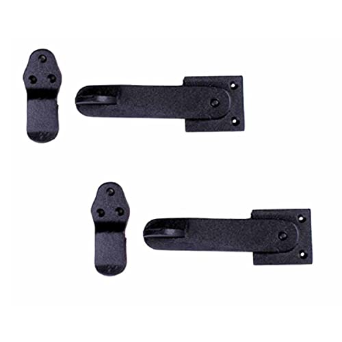 Renovators Supply Manufacturing Black Wrought Iron Flip Gate Latch 5.75 in Antique Barn Door Lock Pack of 2 - color: 5.75-inch Latch, size: Pack of 2