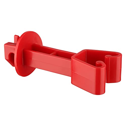 25-Pack Electric Fence Chain Link Extended Insulators, Red | Secure Offset Design · Fits Chain Link Fences & U Posts · For Wire, Polywire, Poly rope & Tape - color: Red