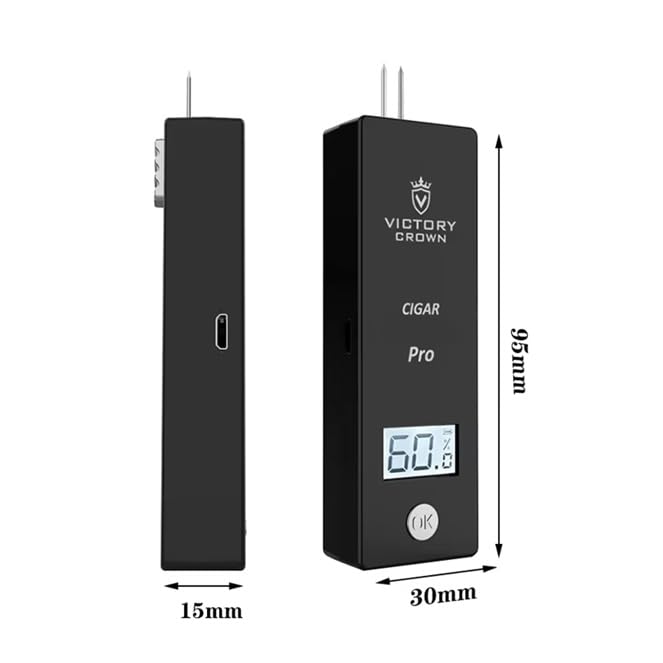 Digital Cigar Humidity Meter Portable Electric Moisture Guage Tester Reader Humidor Hygrometer Needle LCD Display Smoking Tobacco Accessories Gifts (Green) - color: Green