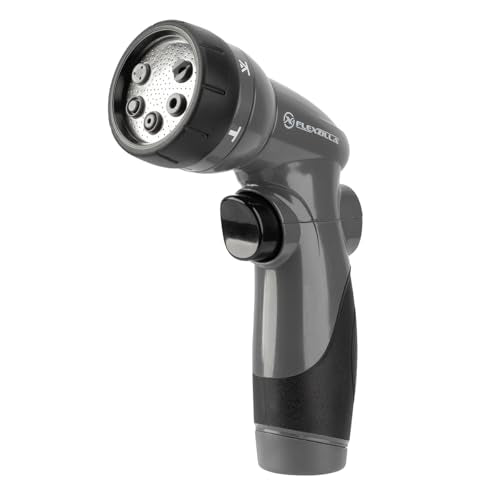 Flexzilla 6-Pattern Adjustable Garden Hose Nozzle Sprayer with Easy to Use on/off toggle & Durable Design - color: Neutral, style: 6-Pattern Toggle Switch