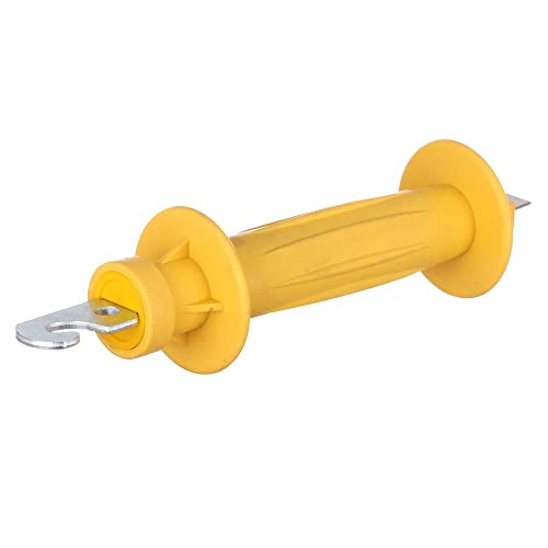 5-Pack Electric Fence Insulated Rubber Gate Handles, Yellow | Spring Hook · Secure Insulation · Comfortable Grip · High-Visibility Yellow · For Farms & Temporary Fencing
