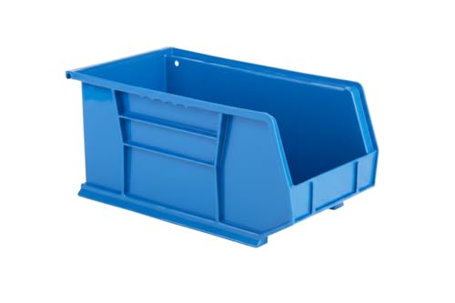 15" x 8" x 7" (6 Pack) Plastic Stackable Storage Bin, Hudson Blue - color: Hudson Blue, size: 6 Pack