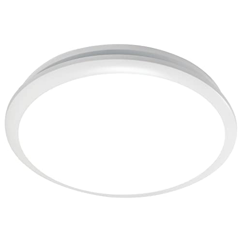 Homewerks 7141-80 Bathroom Fan Integrated LED Light Ceiling Mount Exhaust Ventilation 1.1 Sones 80 CFM, White - color: Round 80 CFM
