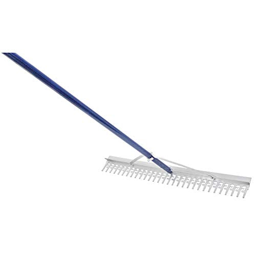 Extreme Max 3005.4095 36" Commercial-Grade Screening Rake for Beach and Lawn Care with 66" Handle,Silver - size: 36"