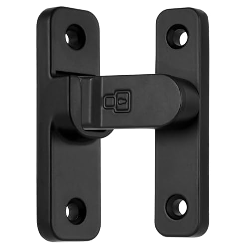 Black 90 Degree Right Angle Barn Door Latches，Flip Gate Lock | Zinc Alloy Sliding Door Latch Lock,Cabinet Lock,for bedroom,Wine Cabinet,drawer,cabinet,garage,window,Pet Cage - color: Black