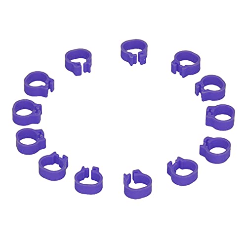 Zerodis 100PCS 8mm Leg Rings, Plastic Identification Bands for Pigeons, with Reusable Easy to Install for Poultry Dove Marking (Purple) - color: Purple