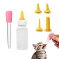 Pet Feeding Kit for Newborn Cats & Dogs | 50ml Milk Bottle + Dropper + 4 Replaceable Nipples | Kitten & Puppy Nursing Tools (50ml Milk Bottle Set(6 Piece))