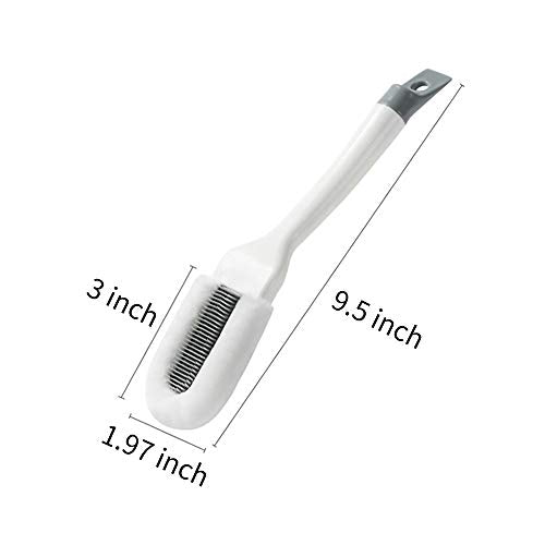 Andiker Professional Cleaning Shoe Brush, Multifunctional Long Handle Brush Cleaner, Hangable Soft Bristle Shoes Cleaning Scrubber (White) - color: White
