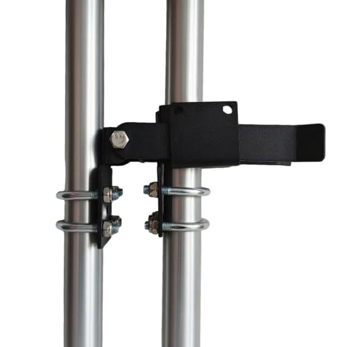 BiJun Chain Link Double Gate Latch for 1-1/4 Inch Gate Frames - Strong Arm Design with Padlock Holes,Chain Link Fence Latch for Ranch Fences & Yard Gates (Black) - color: Black