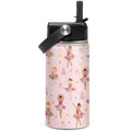 SANDJEST Kids Water Bottle Ballet Water Bottles 12oz with Straw Insulated Stainless Steel Travel School Tumbler Double Wall Vacuum Cup for Girls Kid - color: Ballerina