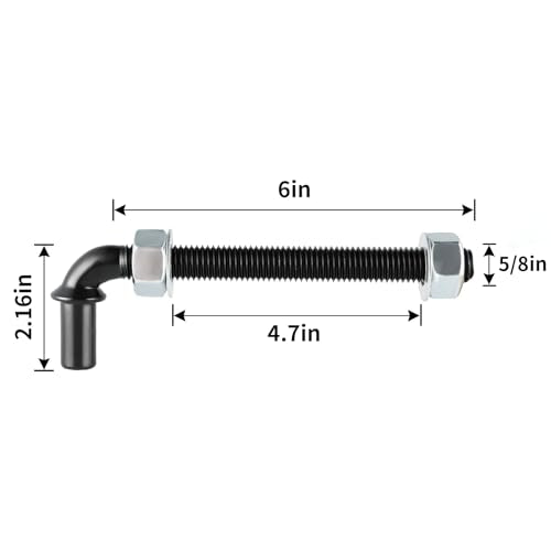 Skelang 6" J-Bolt Post Hinge, 5/8" Male Pin Hinges Bolts, Fence Bolt Though Post Hinge, Pack of 2