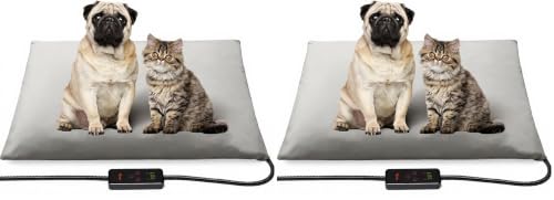 Toozey Medium Pet Heating Pad, 28x20 in, 6 Temp Settings, Timer, Waterproof, Chew-Resistant Cord, for Dogs and Cats (Pack of 2) - color: Grey, size: 28.0"L x 20.0"W x 0.6"Th (Pack of 2)