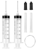2 Pack 60ml Syringe with 55.1” Tube and Needle 16G 1.5”, Luer Lock Syringes with Cap for Fluid Suction Injector, Drawing Oil, Fluid, Water, Lab, Pets - style: 60 ml