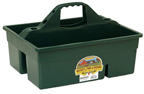 Little Giant® Plastic DuraTote | Horse Grooming DuraTote | Durable Tote Box Organizer with Easy Grip Handle | Extra Thick Sidewalls | Green - color: Green