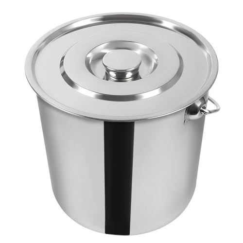 Extra Thick 20L Stainless Steel Barrel Bucket with Lid, Milk Can, Food & Water Storage, Wine Pail, Champagne Cooler, Kitchen Bucket - color: 20l