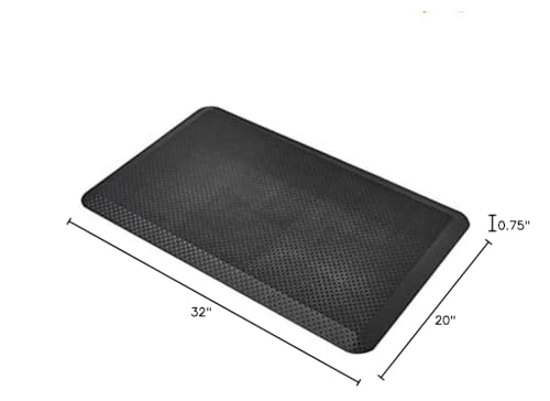 Amazon Basics 3/4" Rectangular Durable Anti-Fatigue Supportive Comfort Standing Mat, 32" x 20", Black
