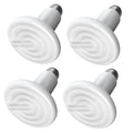Simple Deluxe Ceramic Heat Emitter 100W 4-Pack Reptile Heat Lamp Bulb No Light Emitting Brooder Coop Heater for Amphibian Pet Snake Turtle & Incubating Chicken, No Harm, Color White - size: 4 Pack, style: White
