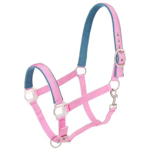 Tough1 Padded Halter with Satin Hardware - color: Pink, size: Horse