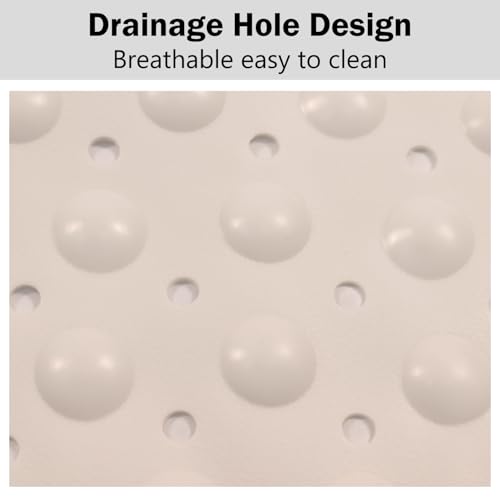 Mrcrypos Corner Shower Mats Non Slip 31 x 31 Inches for Inside Shower,White | Bath Mat with Suction Cups and Drain Holes,Quick Dry Bathmat Machine Washable Shower Stall Mats for Bathroom - color: White, size: 31" x 31" (Corner)