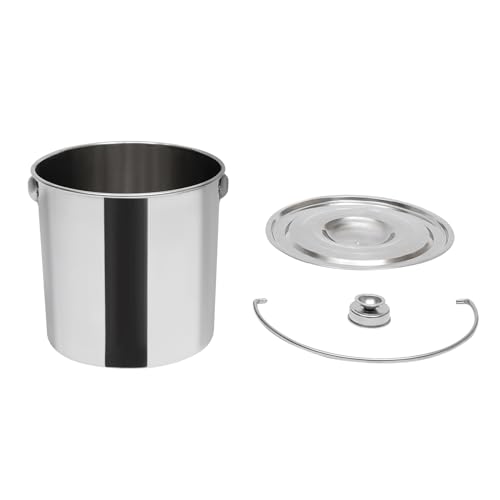 Extra Thick 20L Stainless Steel Barrel Bucket with Lid, Milk Can, Food & Water Storage, Wine Pail, Champagne Cooler, Kitchen Bucket - color: 20l