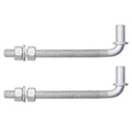 [Pack of 2] 8" J-Bolt Chain Link Fence Gate Hinge, Galvanized Steel J-Bolt Post Hinge with 5/8" Male Hinge Pin, Nuts & Washers Included. - size: 8" (2 Pack)