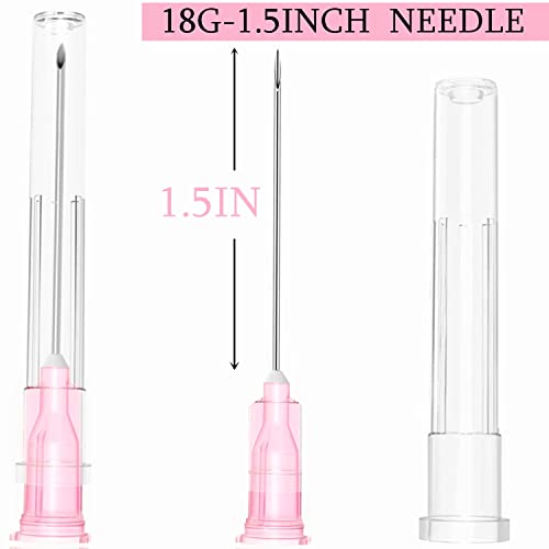 100 Pack 18Ga 1 1/2 Inch Stainless Steel Dispensing Lab Tools Accessories for Scientific Labs, Measuring and Refilling, Individually Wrapped - size: 18G 1-1/2 inch