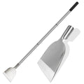 Floor Scraper Long Handle Multifunctional Cleaning Shovels Flat Head | Moss Plaster Wall Putty Shingle Removal Tool, Ice Scraper, Snow Shovel for Driveway Stainless Steel-Heavy Duty