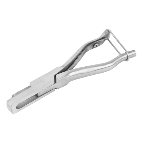 YOUTHINK Stainless Steel U Shape Ear Notcher Ear Tag Pincer Applicator Tool with Ergonomic Handle for Farm Goats Cattle Sheep Livestock Management