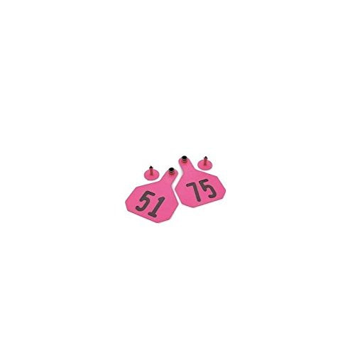 Y-Tex 4 Star Large Cattle Ear Tags Pink Numbered 126-150