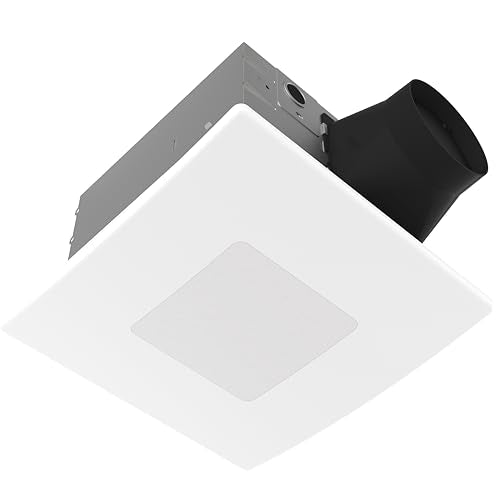 Bathroom Exhaust Fan with Light, 50-80-110 CFM, BEL5080110 | Energy Star and HVI Certified, No-Attic Roomside Install, Ultra-Quiet DC Motor, Dimmable 5-CCT LED, 5-Yr Warranty, US Support - size: LED Light
