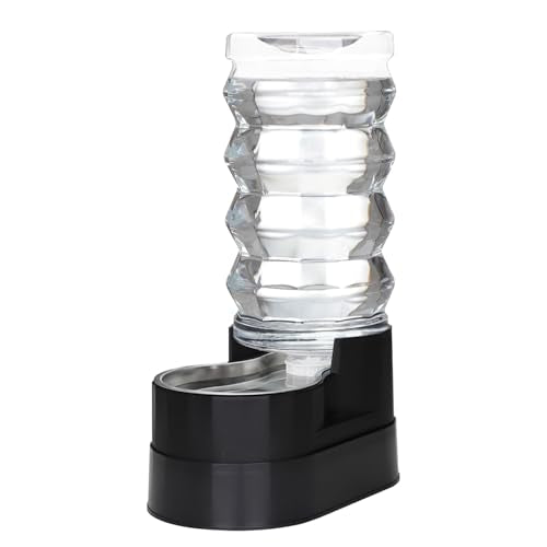 RIZZARI 9L Elevated Dog Waterer: Large Capacity Hydration | Raised Drinking Height/No Filter Maintenance/No Power Needed /Gravity Refill/Stainless Steel Bowl /Indoor/Garage - color: Classic Black, size: 9L