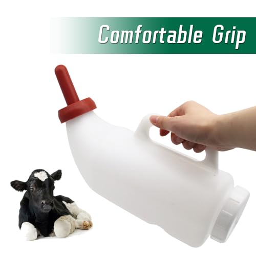 Calves Nursing Bottle with a Replacement Nipple 2.11 Quart Horizontal Calf Milk Feeding Bottle (Horizontal)