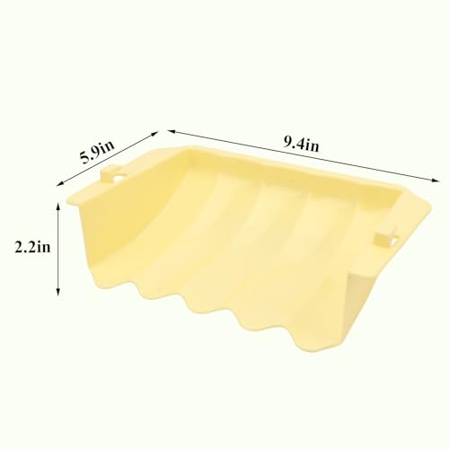 Hypeety Rabbit Hay Feeder Automatic Hay Rack for Guinea Pigs, Yellow, 2pcs | Durable plastic holder, easy to fill, reduces hay waste, for rabbits/guinea pigs/chinchillas/small animals, cage accessories - color: Yellow, size: 2pcs